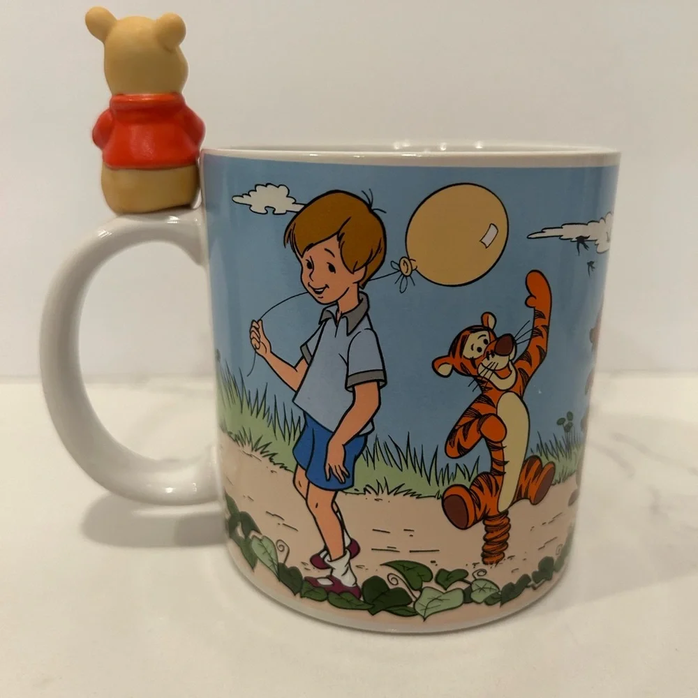 Vtg‎ Disney Winnie The Pooh 3D Coffee Mug Christopher Robin Tigger Piglet W/ Box